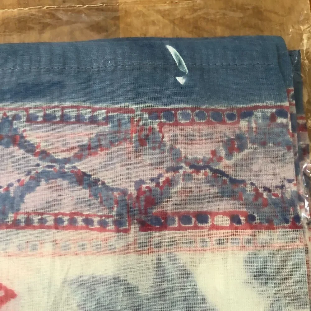 Pomegranate Napkins Set of 4 On Organdy Blue Pink Red 20x20
